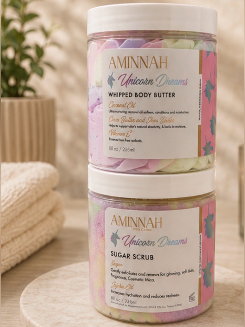 Aminnah (NWT) Unicorn Dreams Whipped Body Butter & Sugar Scrub